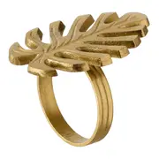 ARGOLA PARA GUARDANAPO CONJUNTO COM 2 PEÇAS FOLIAR - OURO VELHO - Foto 4