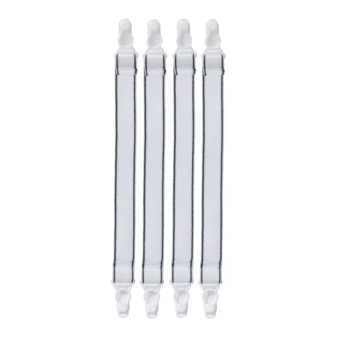 PRENDEDOR DE LENÇOL CONJUNTO COM 4 PEÇAS SLEEP - BRANCO/CINZA - Foto 1