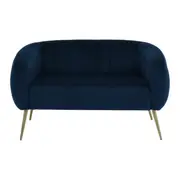 SOFÁ 2 LUGARES MARGOT - GALAXY BLUE/OURO - Foto 1