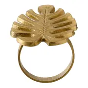 ARGOLA PARA GUARDANAPO CONJUNTO COM 2 PEÇAS FOLIAR - OURO VELHO - Foto 5