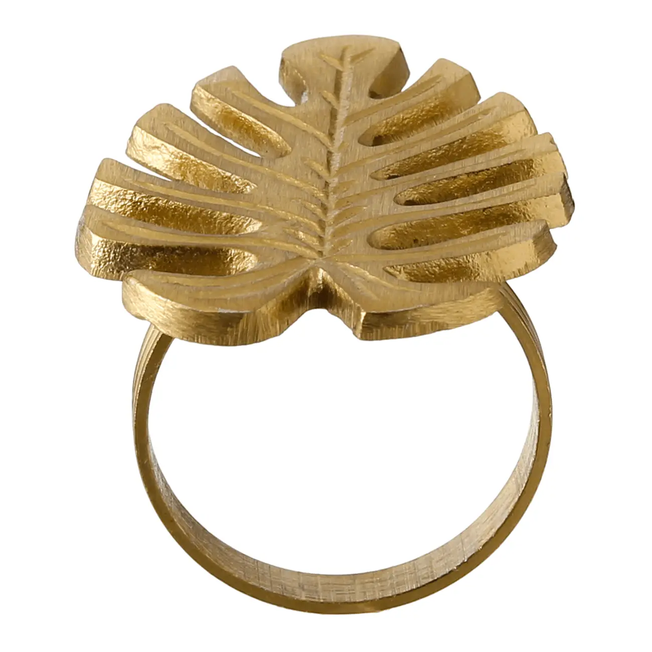 ARGOLA PARA GUARDANAPO CONJUNTO COM 2 PEÇAS FOLIAR - OURO VELHO - Foto 5