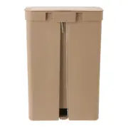 LIXEIRA DUPLA COM PEDAL 30 L TRIUM - CAMELO/CINZA - Foto 5