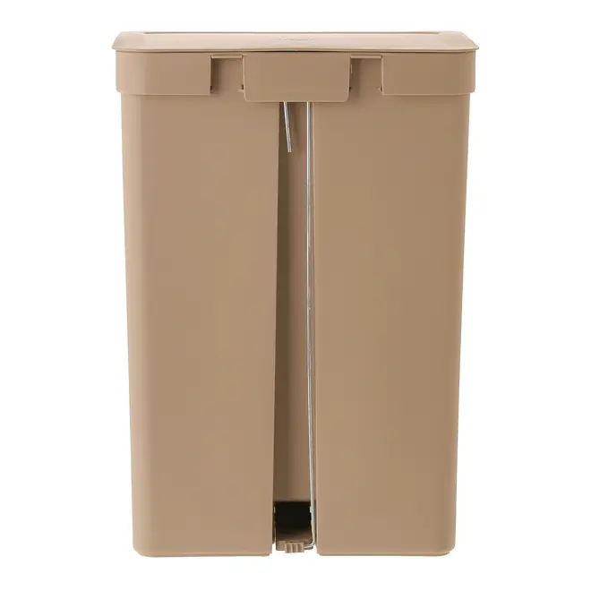LIXEIRA DUPLA COM PEDAL 30 L TRIUM - CAMELO/CINZA - Foto 5