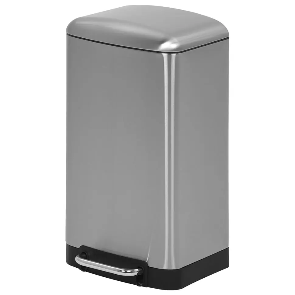 LIXEIRA COM PEDAL 30 L SILENT - INOX/PRETO - Foto 2