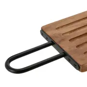 KIT TÁBUA MIGALHEIRA E FACA PARA PÃO ACÁCIA FORJ - ACÁCIA/PRETO - Foto 11