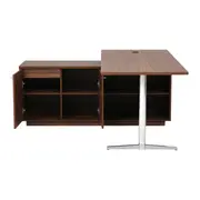 MESA COM BALCÃO 2 PORTAS /1 GAVETA 1,60 M X 1,60 M VINCENT - PAU FERRO/ALUMÍNIO - Foto 4