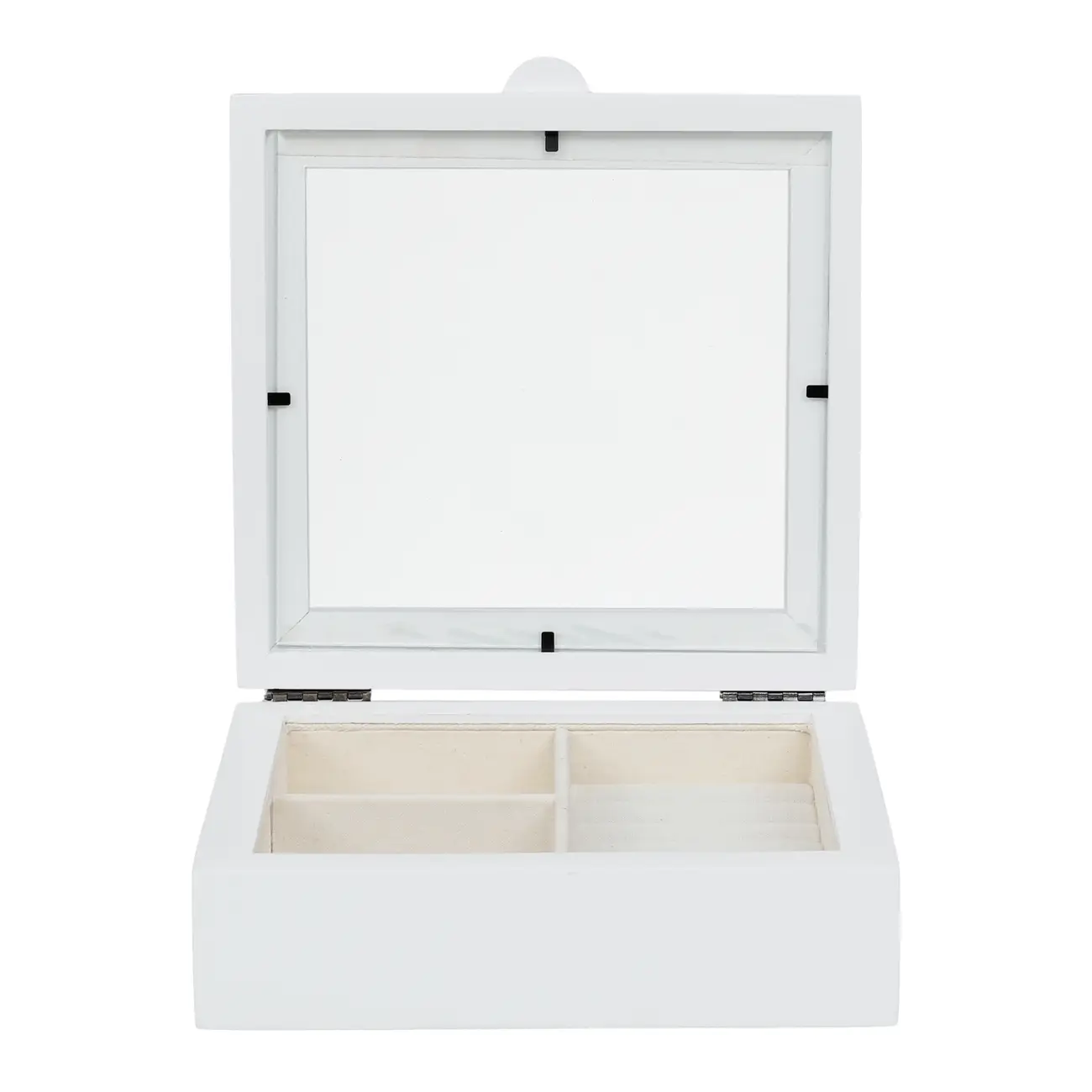 PORTA-JÓIAS 20 CM X 20 CM ZEFYR I - BRANCO/NATURAL - Foto 2