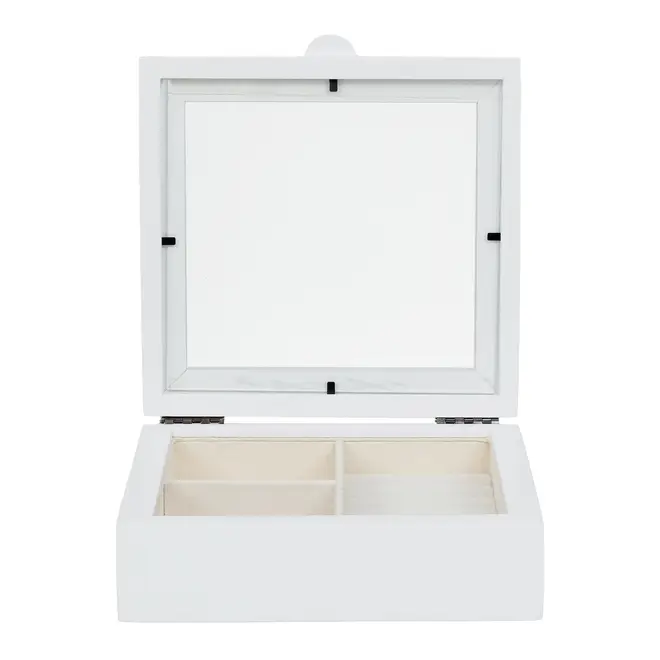 PORTA-JÓIAS 20 CM X 20 CM ZEFYR I - BRANCO/NATURAL - Foto 2