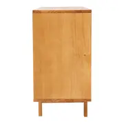BUFFET 2 PORTAS DE CORRER COM PALHINHA 1,40 M X 40 CM PALHANDI - AMÊNDOA/NATURAL - Foto 5