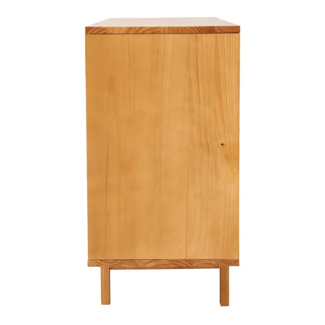 BUFFET 2 PORTAS DE CORRER COM PALHINHA 1,40 M X 40 CM PALHANDI - AMÊNDOA/NATURAL - Foto 5