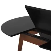 MESA DE JANTAR ELÁSTICA REDONDA 1,05 M/1,45 M OREGON - NOZES/PRETO - Foto 4
