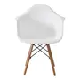 CADEIRA COM BRAÇOS EASY WOOD - FAIA/BRANCO - Foto 2