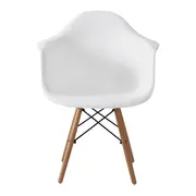 CADEIRA COM BRAÇOS EASY WOOD - FAIA/BRANCO - Foto 2