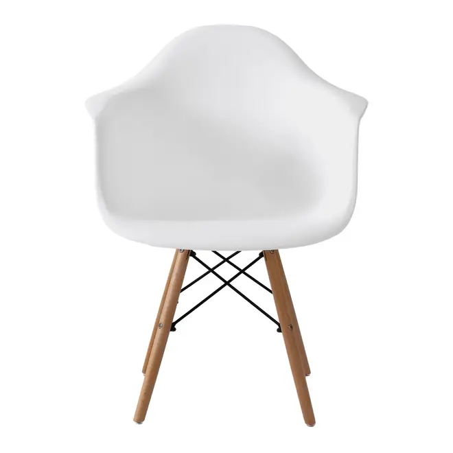 CADEIRA COM BRAÇOS EASY WOOD - FAIA/BRANCO - Foto 2