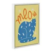 QUADRO 30 CM X 22 CM CAT MEOW - BRANCO/ZIMBRO - Foto 2