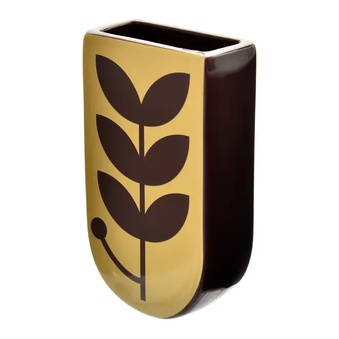 VASO DE PAREDE 16 CM BLOOMBELOT FOLHAS - AMARELO HANBAR/MARROM DE LEI - Foto 3