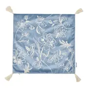 CAPA PARA ALMOFADA 45 CM X 45 CM CHAMPS DE FLEURS - BLEU CENDRÉ/NATURAL - Foto 4