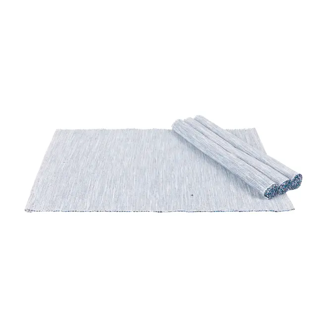 LUGAR AMERICANO TECIDO COM 4 PEÇAS IGARAPÉ - AZUL/BRANCO - Foto 2