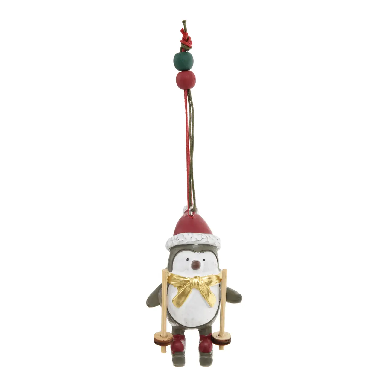 PINGENTE PINGUIM HOHO HOME - LODEN GREEN/VERMELHO HINDU - Foto 1