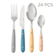 FAQUEIRO 24 PEÇAS PARA 6 PESSOAS ORSAY - INOX/MULTICOR - Foto 1