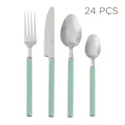 FAQUEIRO 24 PEÇAS PARA 6 PESSOAS BELLIE - SÁLVIA/INOX - Foto 1