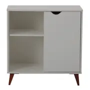 ARMÁRIO PARA ESCRITÓRIO BAIXO 1 PORTA LIN - BRANCO/NOZES - Foto 1