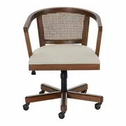 CADEIRA HOME OFFICE COM PALHINHA ATENA - NOZES/BEGE - Foto 2
