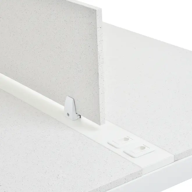 EST TRAB QUÁDRUPLA C/ DIVISÓRIA METRIC - BRANCO/GRANILITE - Foto 9