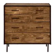 CÔMODA 4 GAVETAS 90 CM X 53 CM STEAM TRUNK - ENCERADO CASTANHO/CASTANHO - Foto 1