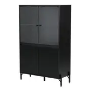 CRISTALEIRA 4 PORTAS 90X139 RIBS - PRETO/INCOLOR - Foto 7