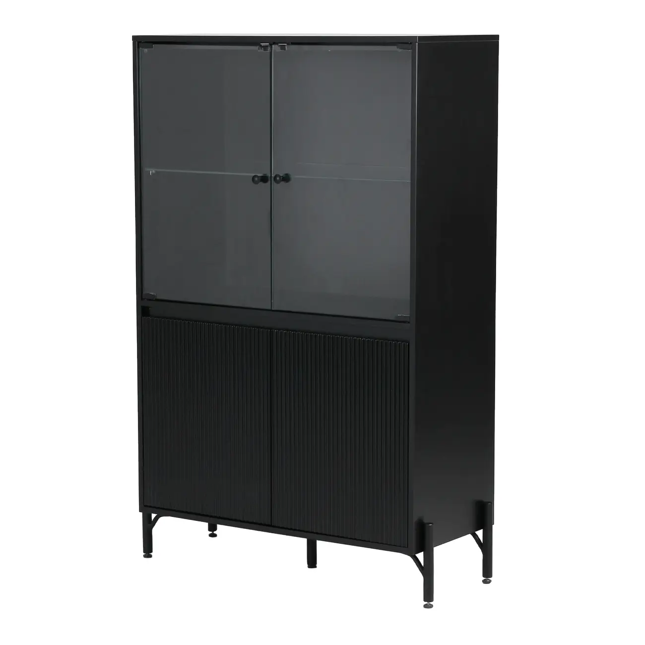 CRISTALEIRA 4 PORTAS 90X139 RIBS - PRETO/INCOLOR - Foto 7