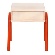MESA DE CABECEIRA 1 GAVETA BOUNCE - LARANJA LED/NATURAL WASHED - Foto 6