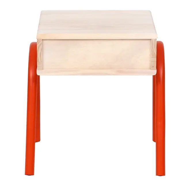 MESA DE CABECEIRA 1 GAVETA BOUNCE - LARANJA LED/NATURAL WASHED - Foto 6