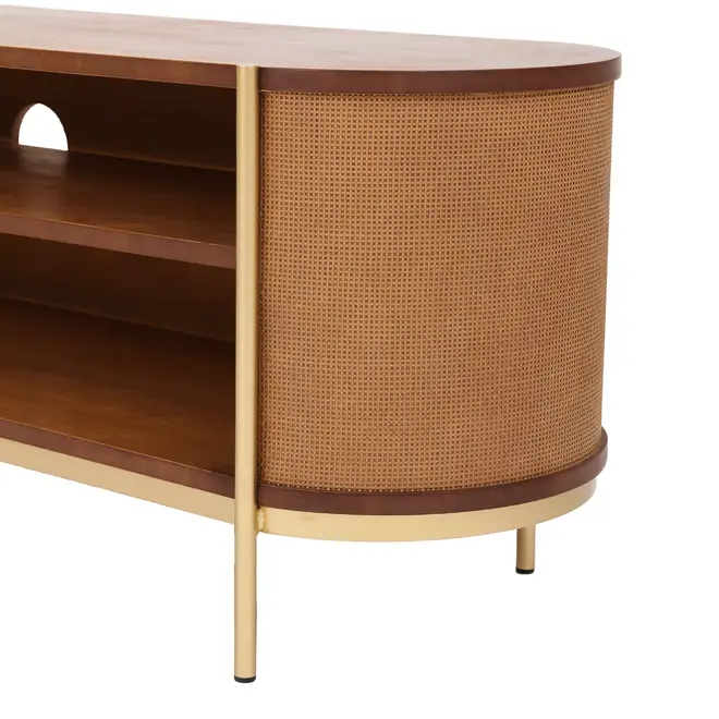 RACK 1,80 M X 43 CM ECLAIR TELA - NOZES/DOURADO - Foto 6