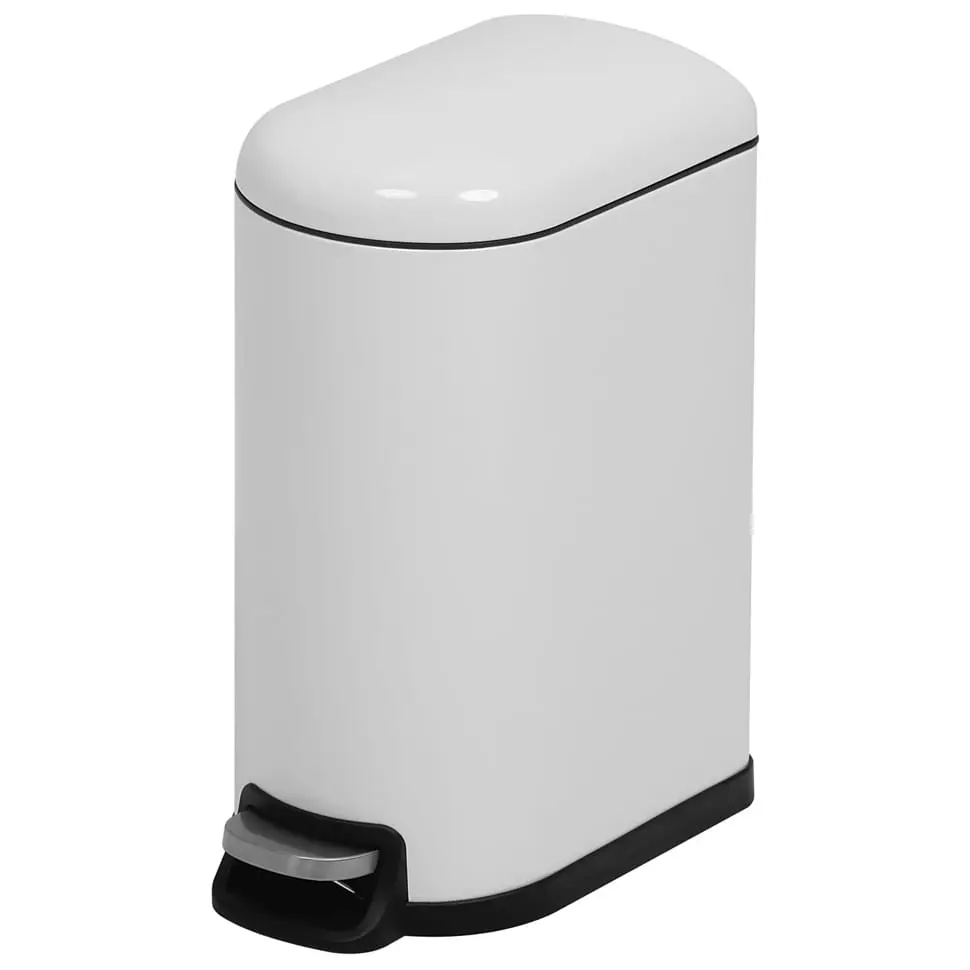 LIXEIRA COM PEDAL 10 L GIBBOUS - BRANCO BRILHANTE - Foto 2