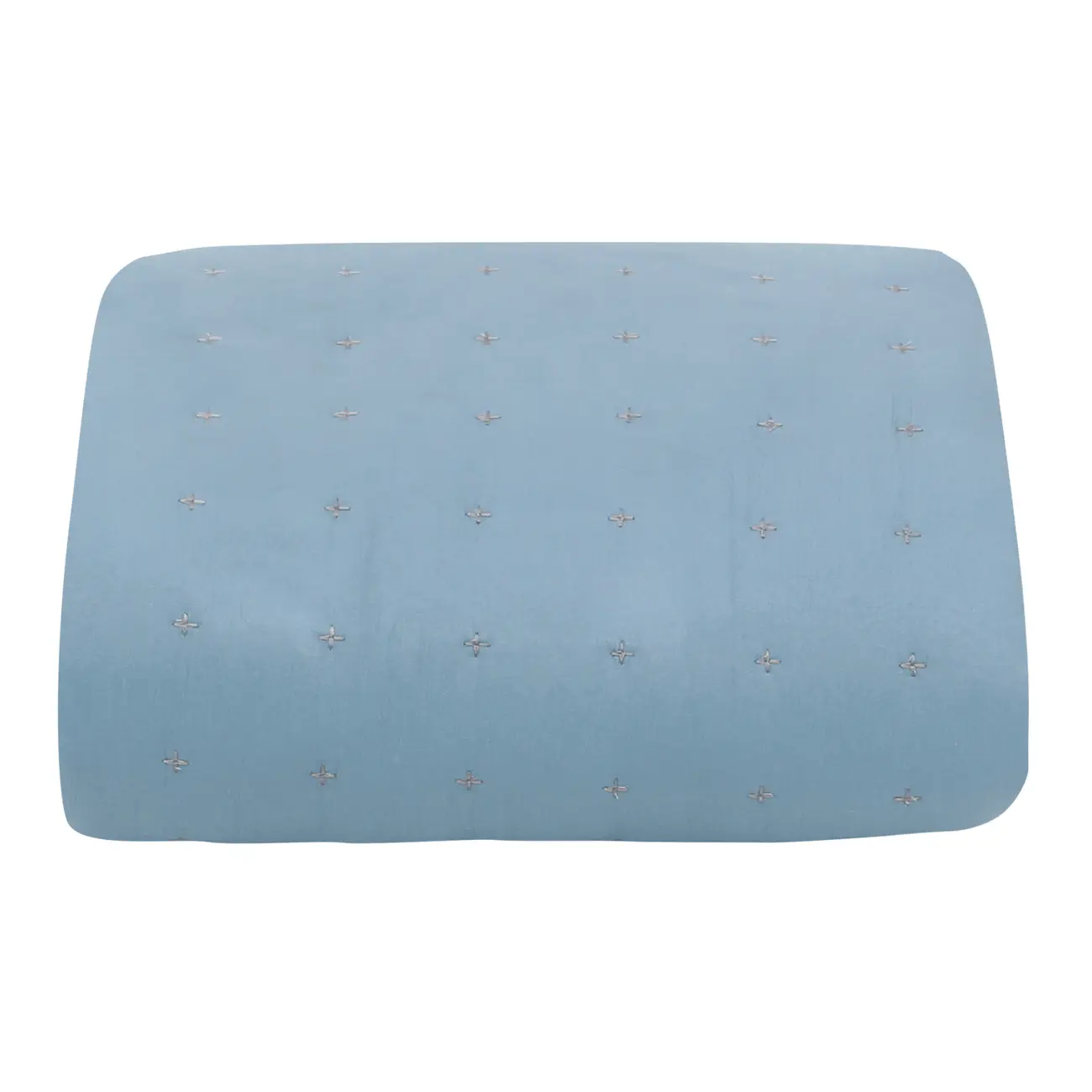 COLCHA SOLTEIRO COM ELÁSTICO 78 CM X 1,88 M X 20 CM POINT DE CROIX - BLEU CENDRÉ/CINZA PROVENCE - Foto 1