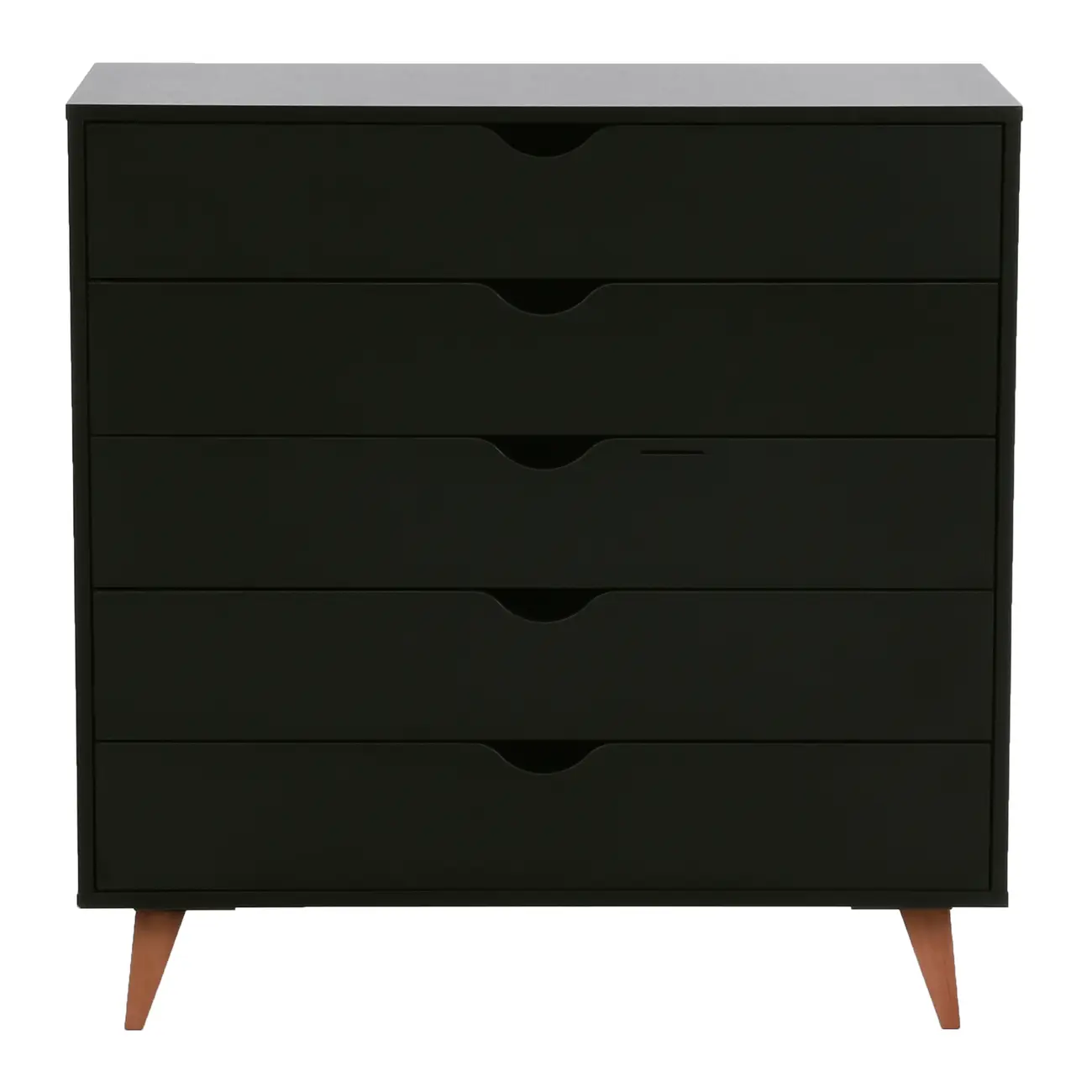 CÔMODA 5 GAVETAS 90 CM X 40 CM LIN - PRETO/NOZES - Foto 1
