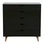 PRETO/NOZES - CÔMODA 5 GAVETAS 90 CM X 40 CM LIN