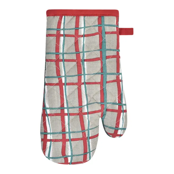 KIT AVENTAL COM LUVA DE FORNO HOHO HOME - VERMELHO HINDU/ENGLISH GREEN - Foto 3