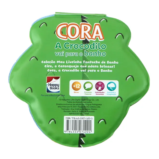 LIVRO MEU LIVRINHO FANTOCHE DE BANHO: CORA, A CROCODILO - MULTICOR - Foto 3