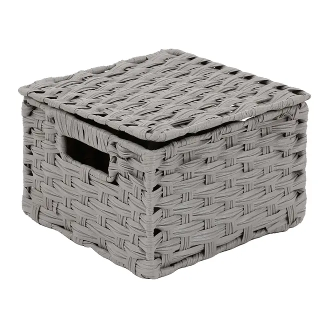 CESTO DOBRÁVEL 24 CM X 24 CM X 15 CM NID - CINZA PROVENCE - Foto 6
