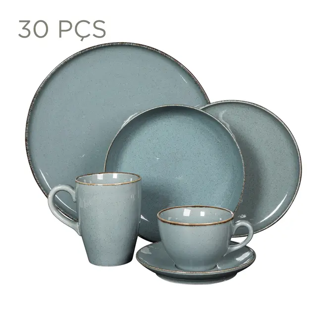 APARELHO DE JANTAR C/30 PEÇAS FINEST - BLEU CENDRÉ - Foto 1
