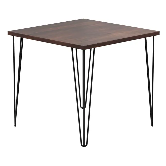 MESA DE JANTAR MESA 80 CM X 80 CM ZAHARA - PRETO/NOZES RÚSTICO - Foto 16
