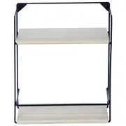 PRATELEIRA DUPLA 48 CM X 38 CM X 15 CM POSTO - PRETO/NATURAL WASHED - Foto 1