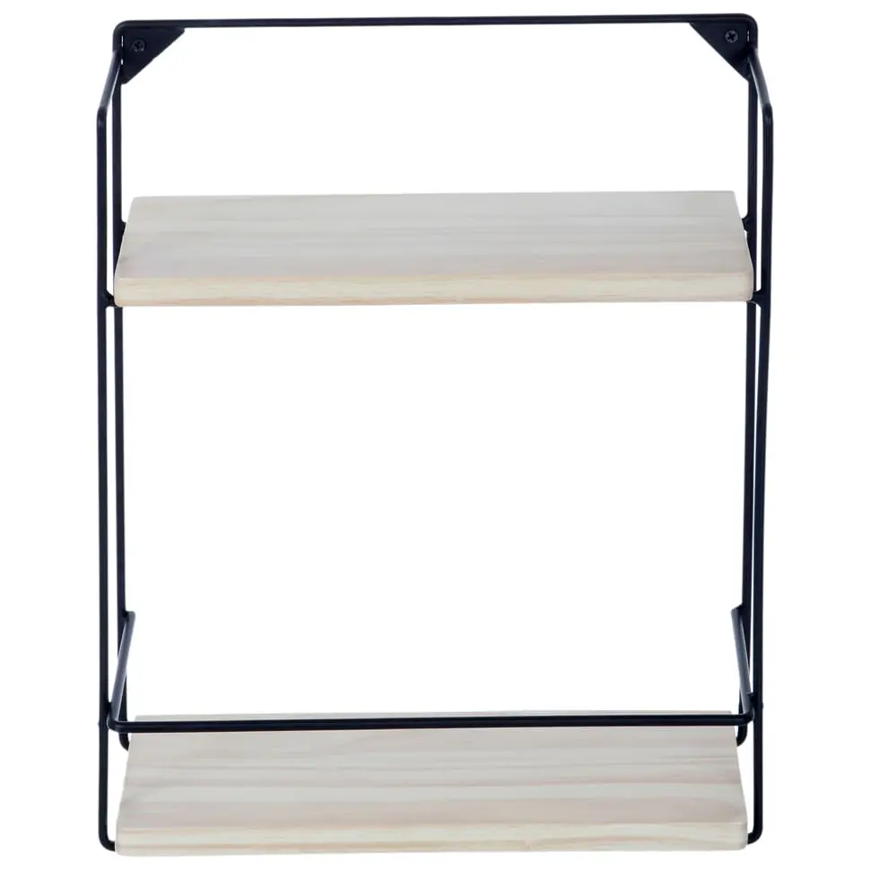 PRATELEIRA DUPLA 48 CM X 38 CM X 15 CM POSTO - PRETO/NATURAL WASHED - Foto 1