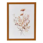 QUADRO 32 CM X 42 CM BROWN FLOWERS III - AMÊNDOA/MULTICOR - Foto 1