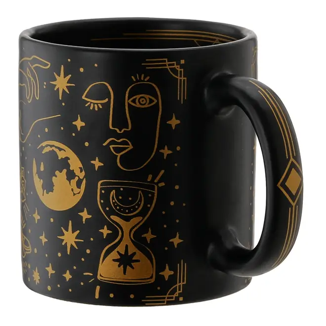 CANECA 300 ML MYSTICAL - PRETO BRILHANTE/OURO - Foto 2