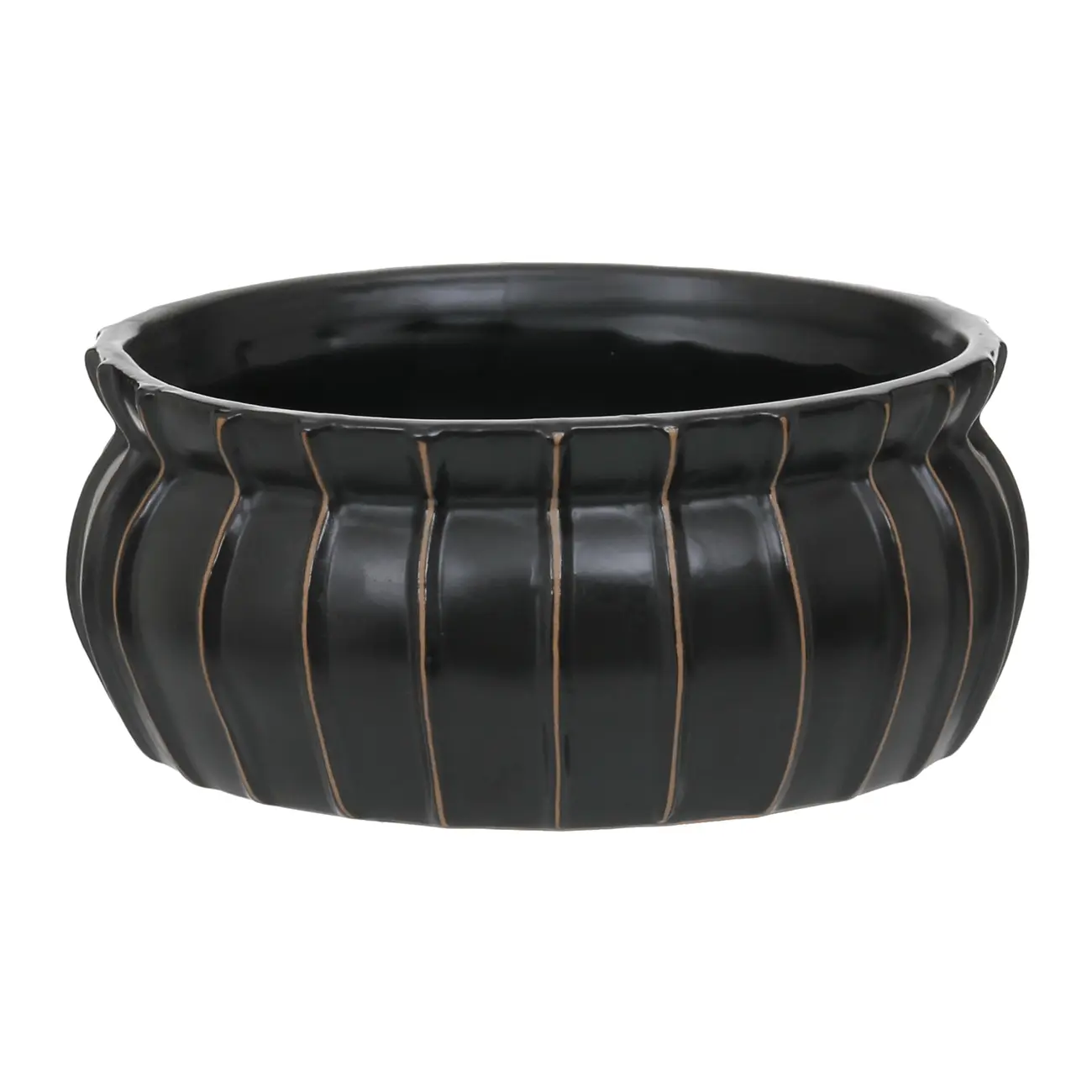 CACHEPÔ 20 CM KISHI - PRETO/CANELA DO CEILÃO - Foto 1