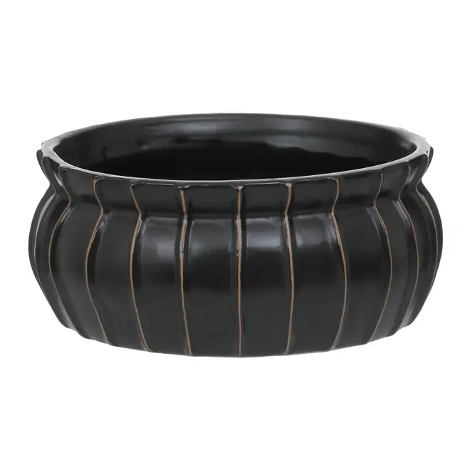 CACHEPÔ 20 CM KISHI - PRETO/CANELA DO CEILÃO - Foto 1