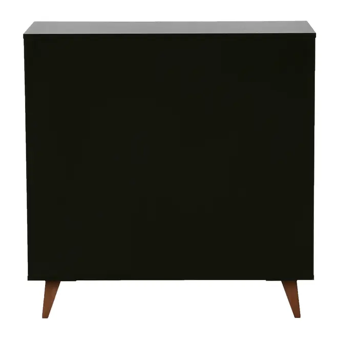 CÔMODA 5 GAVETAS 90 CM X 40 CM LIN - PRETO/NOZES - Foto 7